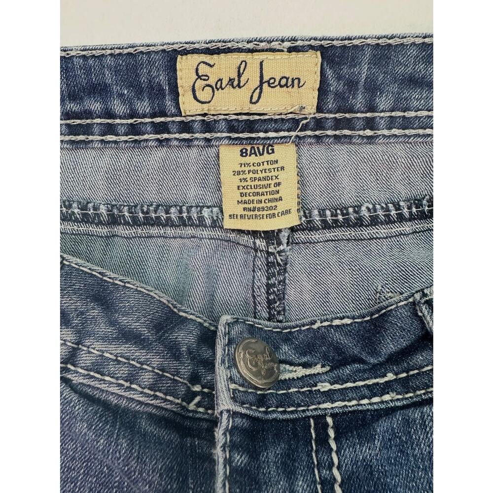 Earl Jean Embellished Moderate Bootcut Jeans Medium Wash Size 8 Average - Picture 6 of 13